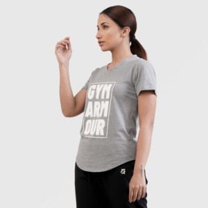 Camiseta Gym for Armour 2.0 (Gris Jaspeado) 100% Algodón Jersey Transpirable Ropa Deportiva con Decoración de Logotipo - Product Image 4