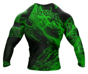 Protection Rash Guard Soie personnalisée OEM Spandex personnalisé Logo Style Sportswear Tissu Nylon Rashguard pour hommes - Product Image 2
