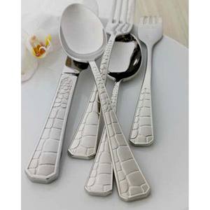 Juego de cubiertos de acero inoxidable de diseñador caliente exclusivo, cuchillos personalizados chapados en oro, cuchara, tenedor, estilo real Vintage, comedor, uso escolar - Product Image 5