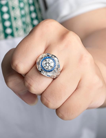 3,0 Karat Moissan ite Ring Herren Moissan ite Single Cocktail Saphir Ring Herr der Ringe