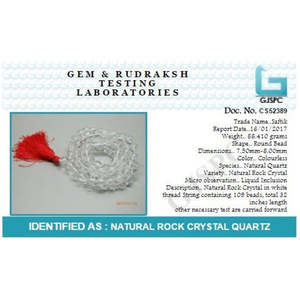 SPHATIK JAAP MALA 7mm 108+1 Perles en cristal transparent en vrac pour Pooja et Astrologie 100% Originales et Certifiées - Product Image 4