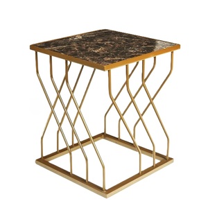 โต๊ะข้างโต๊ะกาแฟชุบด้วยไฟฟ้าสีทองโต๊ะกาแฟทำด้วยมือทำจากหินทันสมัยสำหรับบ้านโรงแรมร้านอาหารอินเดีย - Product Image 1