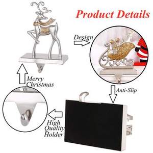 Soporte de media de sombra plateada de estilo antiguo en metal con adornos decorativos festivos perfecto para decoraciones navideñas únicas - Product Image 3