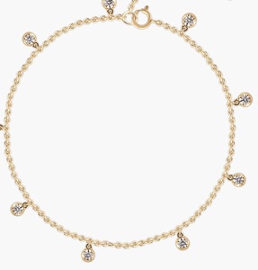 Dangling Diamond Charm Bracelet 0.35 Ct Natural Diamond G-H Color VS-SI Clarity 14K <b>Solid</b> <b>Gold</b> For Women Everyday Wear Idea - Product Image 1