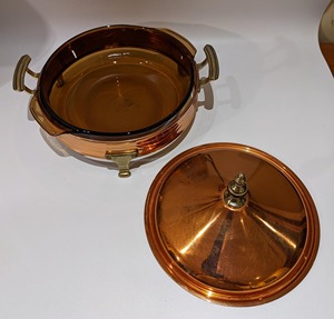 Cacerola con Tapa en Acabado Cobre para Uso Diario, Cocina, Servir, Comer, Cocina, Comidas Caseras y Entretenimiento Familiar, de la India - Product Image 4