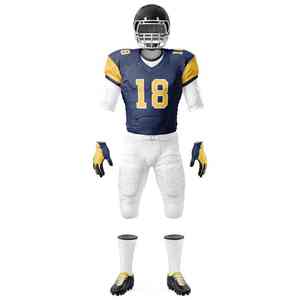 Uniforme de Fútbol Americano Personalizado, 100% Poliéster, Anti-UV, Transpirable, Jersey de Sarga, Impresión por Sublimación, Media Manga - Product Image 4