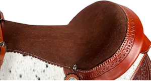 Arbre de selle en cuir Western Horse Saddle Tack OEM Style personnalisé Couleur Fibre de daim Origine Type de tambour Taille Selles de cheval - Product Image 5