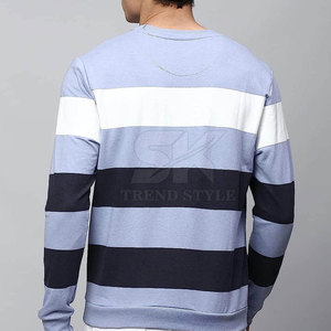 เสื้อสเวตเชิ้ตผ้าเรียบสีตัดต่อแฟชั่นสำหรับผู้ชาย สไตล์สตรีทแวร์ - Product Image 4