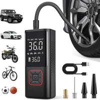 Compresseur d'air numérique intelligent sans fil 150 PSI 3000 mAh à gonflage rapide, rechargeable Type-C, pour pneus de voiture d'urgence, en plastique