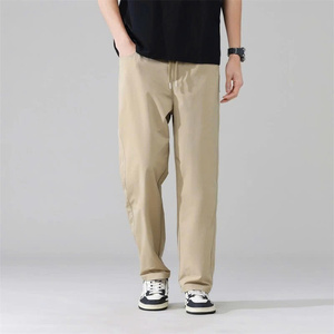 NH72 Pantalón caqui holgado unisex con diseño de pierna recta y cintura elástica hecha de tela suave y transpirable para mayor comodidad - Product Image 4