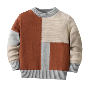 Suéter Infantil Cálido y Acogedor con Cuello Redondo, Ecológico, Fabricante OEM, Suéter de Punto de Algodón Suave para Invierno, Moda, Venta al por Mayor - Product Image 2