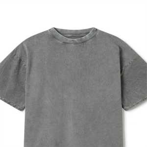 เสื้อยืดโอเวอร์ไซส์ทรงหลวมสไตล์วินเทจผ้าฝ้ายแท้ 100% คุณภาพสูงสำหรับผู้ชาย ออกแบบเองได้ เสื้อยืดโอเวอร์ไซส์ผ้าฝ้ายแท้ 100% ล้างสีแบบ Acid Wash - Product Image 3