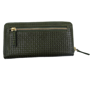 Cartera personalizada y de diseñador de cuero genuino para mujer con algas marinas y cremallera, monedero delgado con bloqueo RFID - Product Image 2