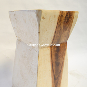 Suar Wood Modern <b>Stool</b> Chair Handmade with Natural Wood Texture for Living Room <b>Bedroom</b> Hotel Apartment or Villa Patio - Product Image 4