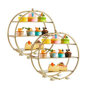 Soportes para Pasteles de Hierro Dorado de Diseño Único al por Mayor, Soporte para Pasteles de Boda para Mesa - Product Image 3