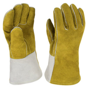 Proveedor de guantes de soldador al por mayor baratos 4 guantes de soldadura de argón TIG de seguridad resistentes al calor de cuero de vaca de piel de cabra - Product Image 5