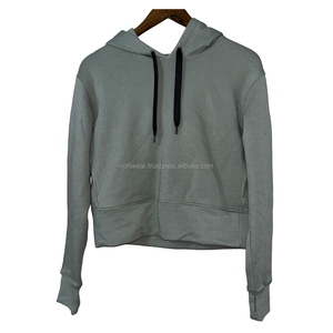 Public Rec Cropped Pullover Sudadera con capucha Athleisure Diseño personalizado Nueva Sudadera con capucha recortada de alta calidad para mujer - Product Image 3