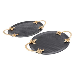 Plateau de service alimentaire décoratif de forme ovale attrayant, plateau en métal aluminium de qualité supérieure pour une utilisation domestique de premier choix - Product Image 5