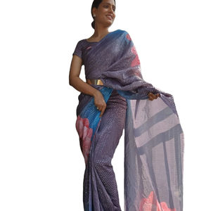 Sari Georgette pesado de último diseñador con trabajo de secuencia para adultos de Fab Zone - Product Image 1