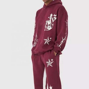 Conjunto de chándal para hombre de 100% algodón personalizado, Sudadera con capucha transpirable con diseño de su propio color para el invierno - Product Image 4