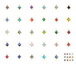 Dijes de Cuarzo Granate con Bisel Decorativo, Plata de Ley Chapada en Oro, Hechos a Mano, Conectores para Joyería - Product Image 6