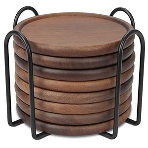 Des sous-verres élégants en bois d'aspect ancien avec une touche tendance pour la maison ou le bureau - Product Image 2