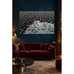 Gouttes d'eau Fida sur toile noire imprimée - Product Image 4