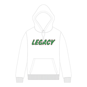 Sudadera con Capucha Blanca 08 Legacy, Ropa de Hermandad Griega, Sudadera Rosa y Verde para Mujer, Estilo Casual y Elegante para Hermandad Universitaria - Product Image 1