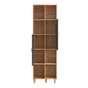 New Design 5 Tier <b>Tall</b> Bookshelf with 2 Door Display <b>Storage</b> Bookcase - Product Image 3