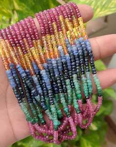 Natural Multi Sapphire Beads 3-4mm Gemstone Beads Strand for Jewelry Making DIY <b>Bracelets</b> Necklaces Wholesale - Product Image 1