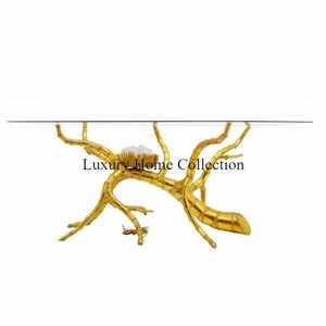 Mesa auxiliar de Metal con diseño de árbol y mesa de consola con forma de rectángulo de madera, suministro de Hotel de diseño lujoso hecho a mano - Product Image 3