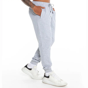 Pantalones de chándal ajustados informales para hombre mezcla de LICRA y algodón de alta calidad color sólido rasgado recién llegados servicio OEM al por mayor - Product Image 3