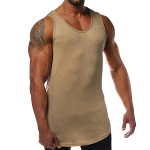 Camisetas sin mangas transpirables de color personalizado para hombre, camisetas sin mangas de algodón de secado rápido con impresión de logotipo personalizado sostenible para hombre - Product Image 4