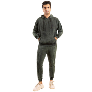 Ensemble de survêtement décontracté unisexe pour l'hiver 2025, lavage à l'acide, respirant, de haute qualité, logo personnalisé, 100% polyester, livraison par avion - Product Image 1