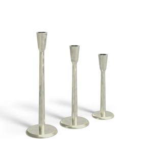 Silver Aluminum Tapered Candle Holder Candle Aluminum <b>Pillar</b> Candle Holder Metal Candlestick Holders for Dining Table Wedding - Product Image 3