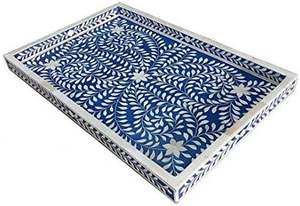 ถาดเสิร์ฟพร้อมงานฝีมือ HF ถาดตกแต่งงานแฮนด์เมดแนวโบราณแนวฝังกระดูก - Product Image 6