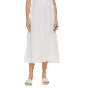 Abito lungo bianco con scollo a V da donna DKNY, con laccio frontale, copricostume, taglia M - Product Image 3