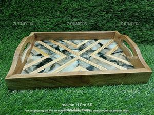 ถาดไม้และเรซินฝังเรซินแบบทำมือมีรายละเอียดไม่มากของตกแต่งโต๊ะแบบหรูหราสำหรับรับประทานอาหารบ้านโรงแรม - Product Image 3