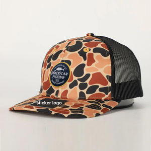 Logotipo personalizado Marrón Camo Trucker Sombreros 6-Panel de ala curva Malla transpirable Snapback Gorra de Béisbol 2017 - Product Image 1