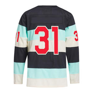 Prix d'usine Vêtements de hockey sur glace de luxe de haute qualité Numéro d'uniforme d'équipe Broderie Arbitre vierge Maillots de hockey sur glace - Product Image 3