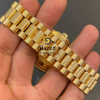 Glasierte Diamant-Charm Klassische Mode Herren Edelstahl Analoguhr Glaszifferblatt 41mm Gehäuse Laborgezüchtete Diamanten ETA Automatik