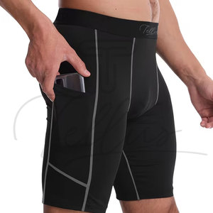Shorts de compression pour hommes fabriqués au Pakistan, personnalisés, écologiques, à séchage rapide, en spandex/nylon, pour la musculation, la course à pied - Product Image 3