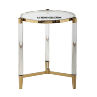 Table d'appoint plaquée or, en aluminium, meubles pour la maison, l'hôtel, le restaurant, accessoires, ensemble de 3 tables d'appoint
