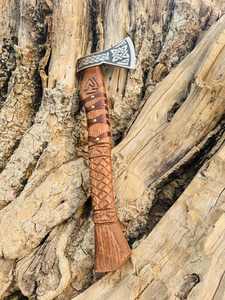 Thewizcrafts LOWDOWN Tomahawks de camping industriels portables et pliables, manche en bois, lame en acier à haute teneur en carbone, tranchant de 106 mm, 380 mm - Product Image 4