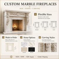 Cheminées décoratives en composite pour hôtels et villas, aspect cheminée, luxe, pierre naturelle, cheminée décorative en marbre sur mesure