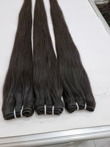 Prêt à Expédier Vierge Double Dessiné Indien Remy Extension de Cheveux Soyeux Vague Droite Faisceau de Trame pour les Exportateurs - Product Image 2