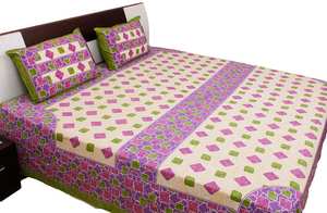 Sábana de algodón puro Floral Mano BlockBedding Queen Mano Bloque Sábana Jaipuri Impreso Algodón Doble Mano Bloque Sábana - Product Image 2