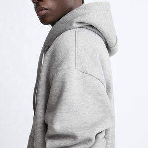 Sudadera con capucha de hombro caído de gran tamaño para hombre, diseño liso de alta calidad, sudaderas con capucha de calle con logotipo personalizado en blanco - Product Image 2