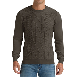 Solid Color Fashionable Winter Season Men's Crew Neck Casual Twist Textured Sweaters Custom Design Stylish Sweater From BD - Product Image 1