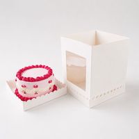 Boîte à gâteau personnalisée, neuve, blanche unie, pour anniversaire ou mariage, portable avec fenêtre transparente haute